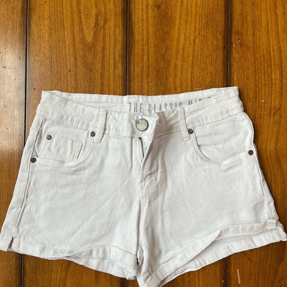 White Jean Shorts